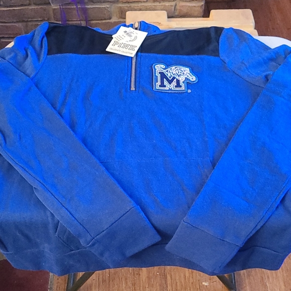 PINK Victoria's Secret Tops - VS Pink NWT U of Memphis Half Zip M